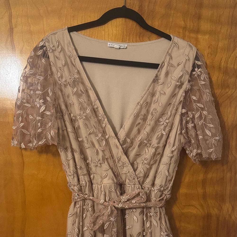 Baltic Born Embroidered Dress Champagne